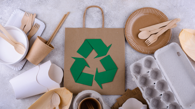 Eco-friendly packaging made of recycled paper and biodegradable materials