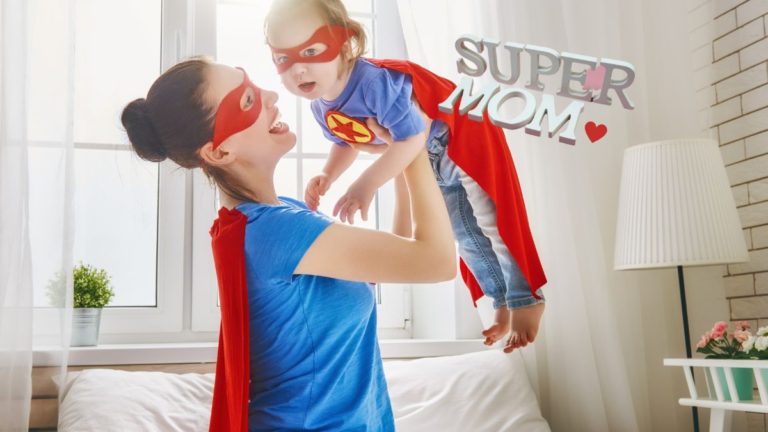 Mom-Powered Sustainability - Super Mom and child